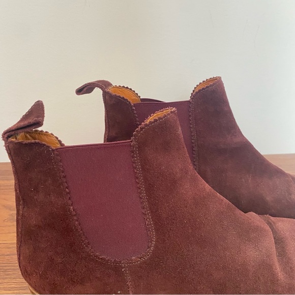 MASSIMO DUTTI - Burgundy Suede Chelsea Boots - size 40 EUR - Picture 10 of 11